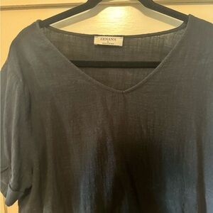 Black Linen Top